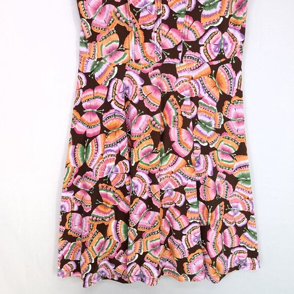 Free People Mini Swing Dress Womens Small Butterfly All Over Print Sleeveless - Picture 4 of 14